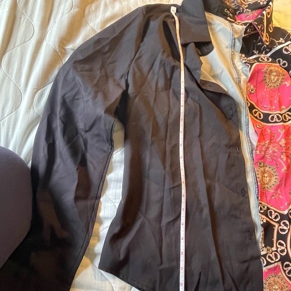 New XL (size 12) Scarf Print Colorblock Long Sleeve Button-up Top NWOT - Picture 5 of 10